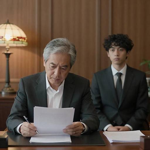 Intense Focus in a Classic Office Setting