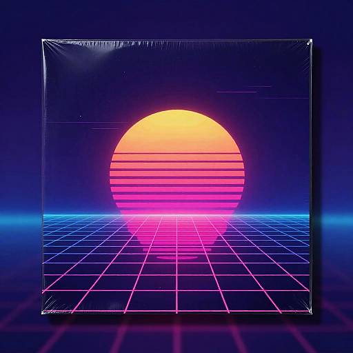 Retro 80s Synthwave Album Cover