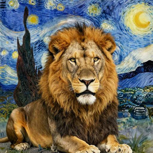 Van Gogh Watercolor: Lion and Goonie Monster