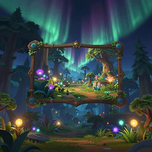 Enchanted Forest Skyboxes with Auroras