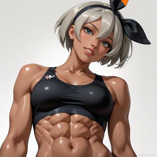 Charming Dark-Skinned Character Portrait