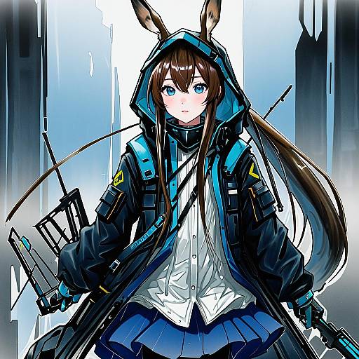 Illustration of Amiya (guard) (arknights), arknights in the style of Eroe