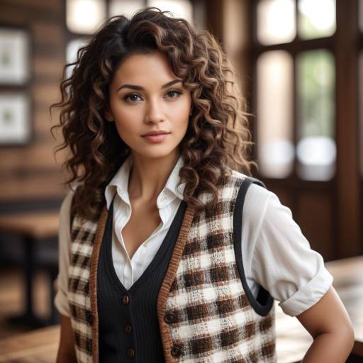 Portrait of confident young woman with curly hair