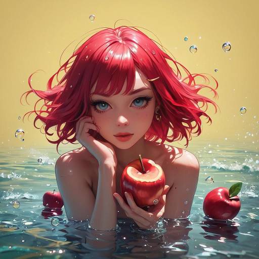 Vibrant Still Life with Apples and Water Vibrant Still Life with Apples and Water