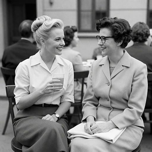 Vintage Black-and-White Women Portrait
