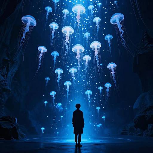 Bioluminescent Sanctuary with Jellyfish