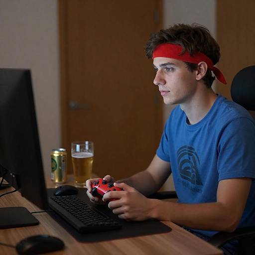 Chill Gaming Vibes in a Dim Room