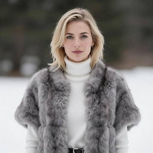 Elegant Winter Portrait of a Blonde Woman