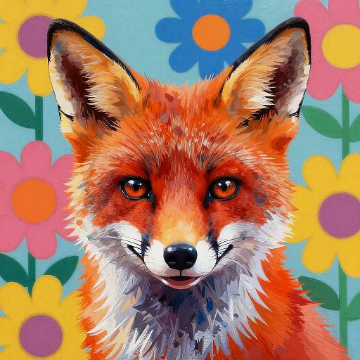 Pixar-Style Red Fox Pop Art Portrait