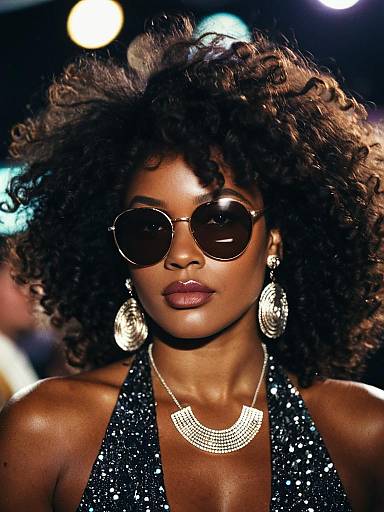 Disco Fashion Woman with Jewelry