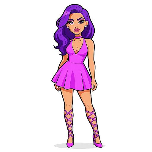 Stylish Woman in Vibrant Pink Dress