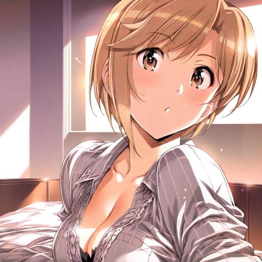 Illustration of Aiba yumi, idolmaster in the style of Urushihara satoshi