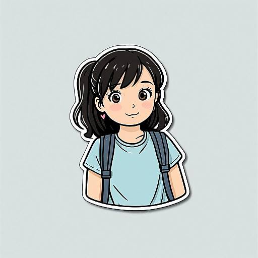 Minimalist Sticker Featuring One Girl