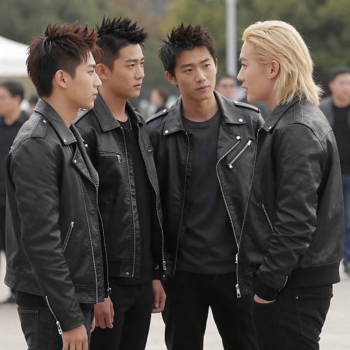 Casual Outdoor Gathering of Young Men