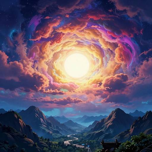 Vibrant Otherworldly Glowing Landscape