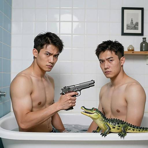 Intense Scene in a Bathtub