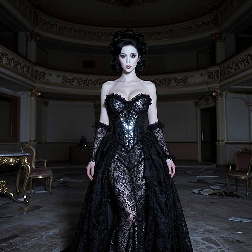 Mysterious Woman in Abandoned Opera House