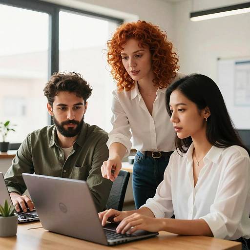 Diverse Professionals Collaborating in Office
