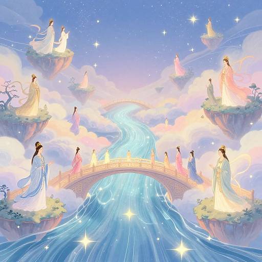 Celestial River in Mythical Heavens