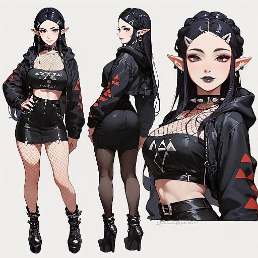 Goth Princess Zelda: Fishnet and Spikes