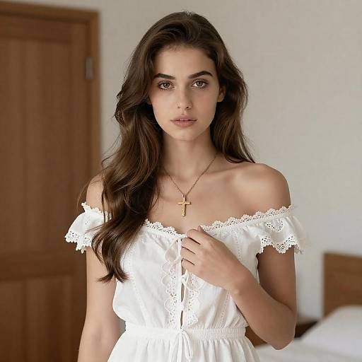 Elegant Young Woman in Soft Lighting