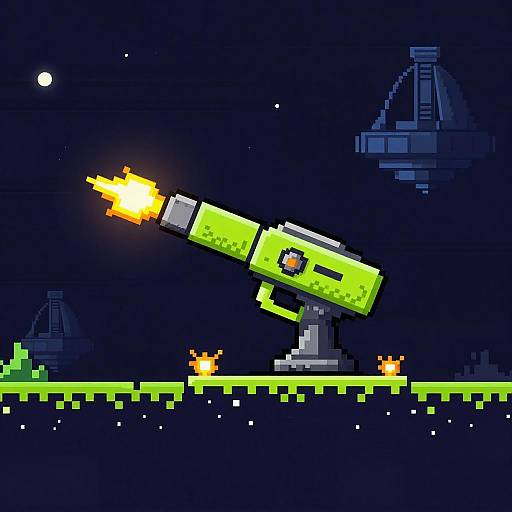 Retro 2D Space Defense Laser