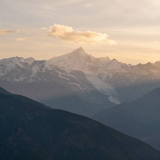 Serene Digital Mountains at Golden Hour