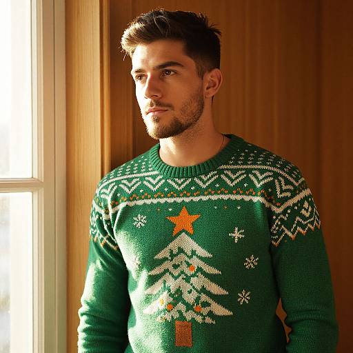 Cozy Christmas Sweater Portrait