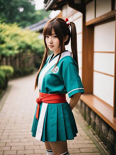 Lifestyle costume photo of Ogino chihiro. Cosplay clothes