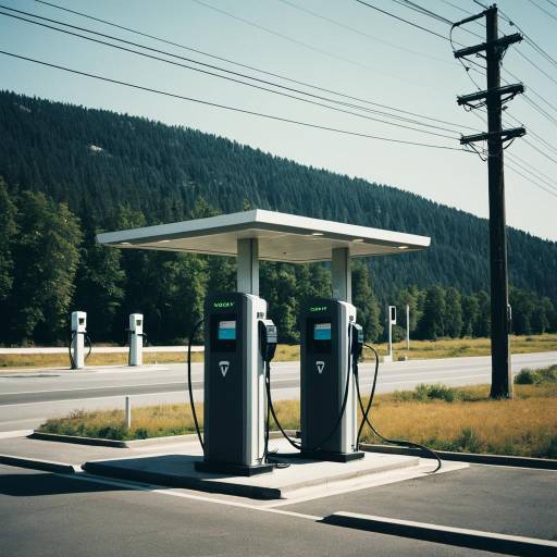 Modern Landscape with EV Charging Station