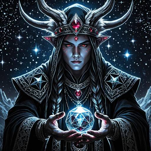 Enigmatic Arcane Enchanter with Ruby Eyes