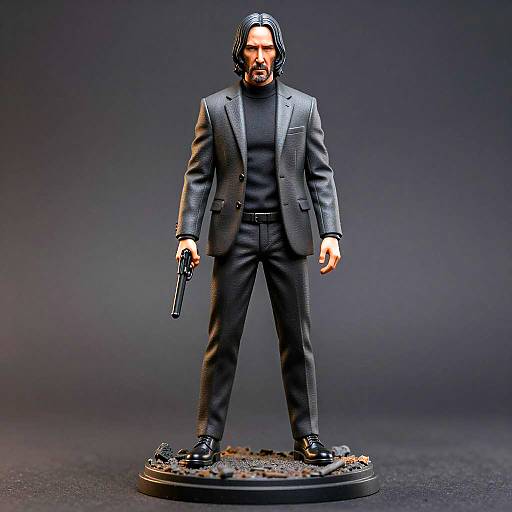 Realistic John Wick Figurine Sculpture