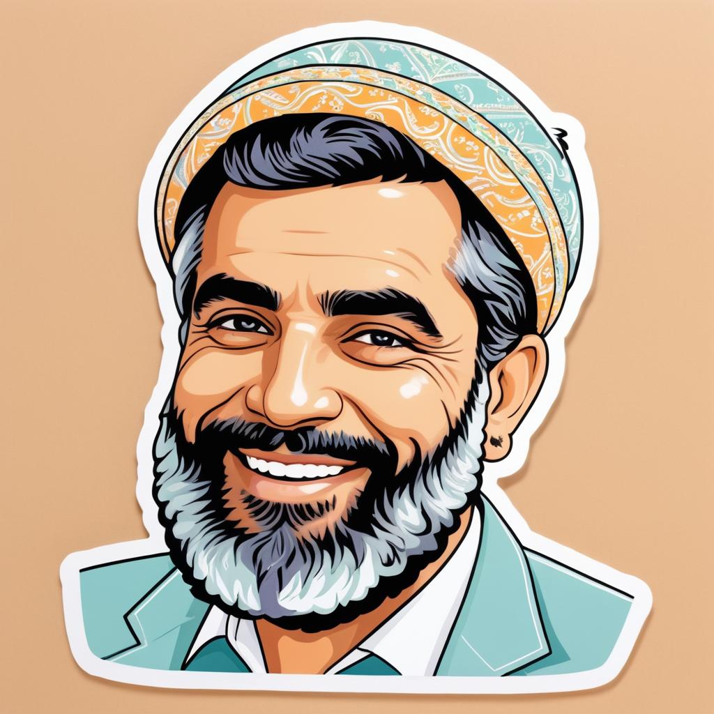 Vintage 60s Middle-Eastern Man Sticker