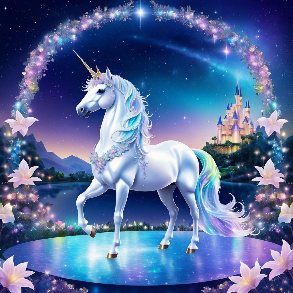 Mystical Unicorn in Enchanted Dreamland