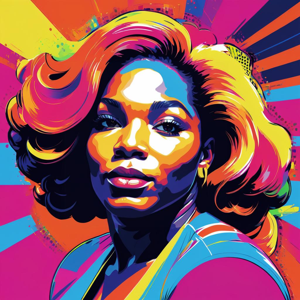 Vibrant Pop Art Portrait of Serena Williams