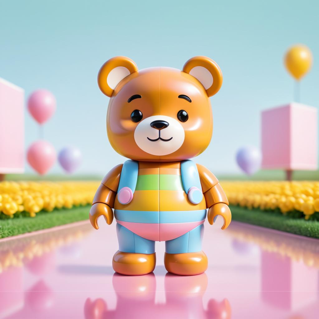 Customizable Pastel Teddy Bear Avatar Design