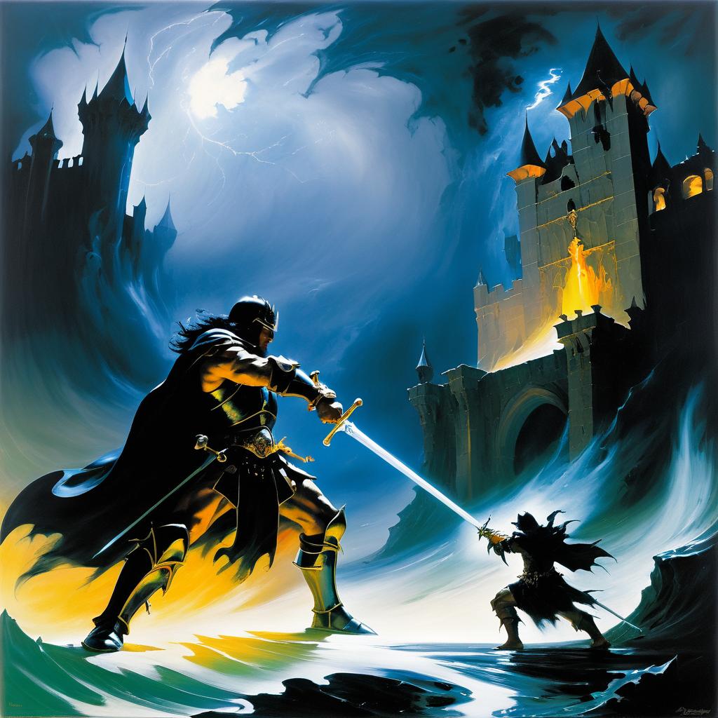 Epic Knight vs Sorcerer in Stormy Castle