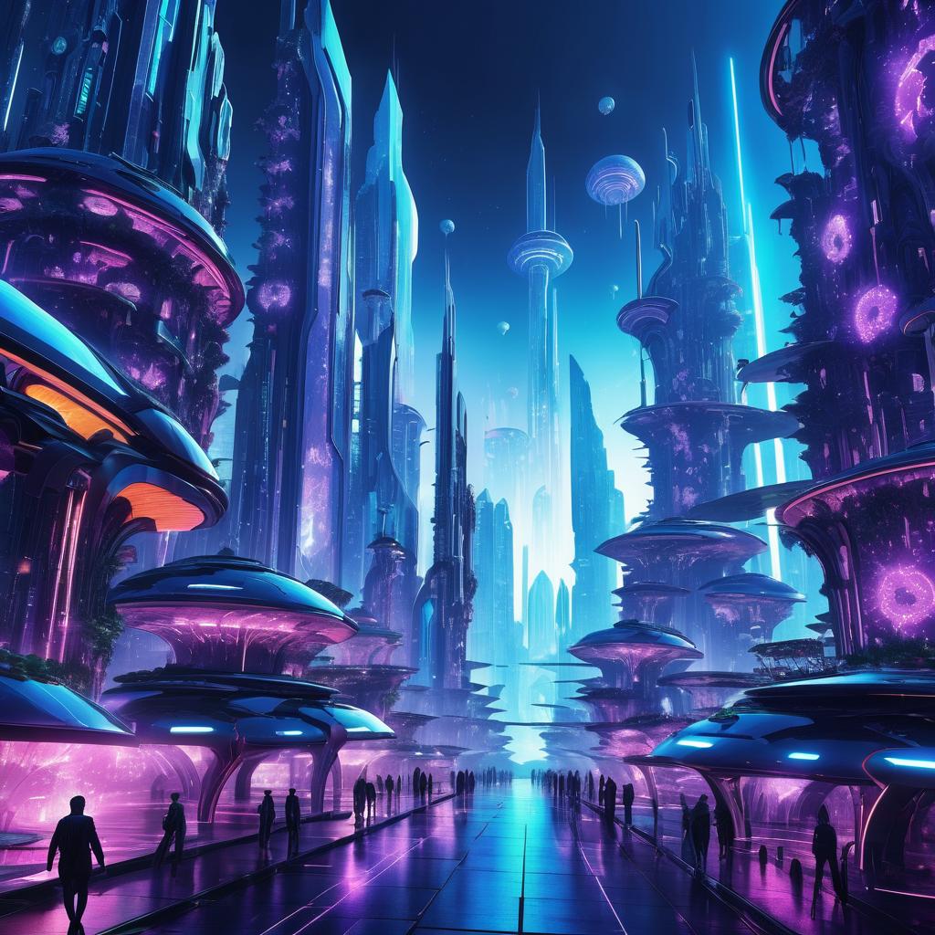 Futuristic Cybernetic Cityscape Fantasy