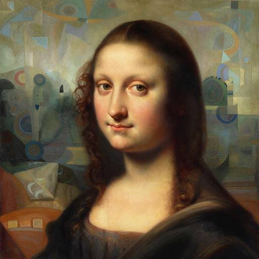 Vintage Portrait Blending Abstract Art