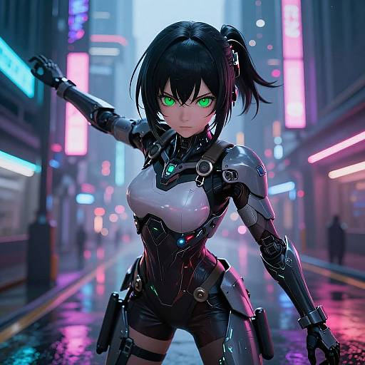 Cyberpunk Anime Girl Neon Nights