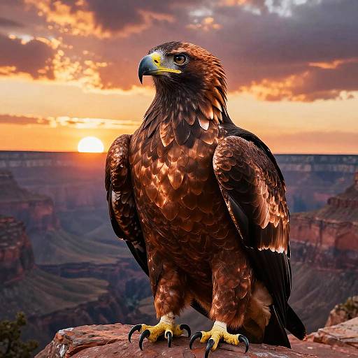 Majestic Eagle at Fiery Canyon Sunset