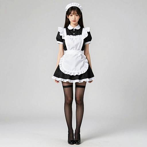 Woman in Classic Maid Outfit