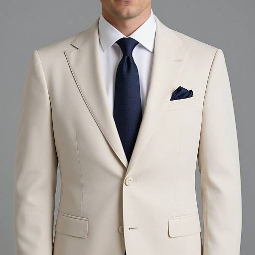 Elegant Man in Cream Suit