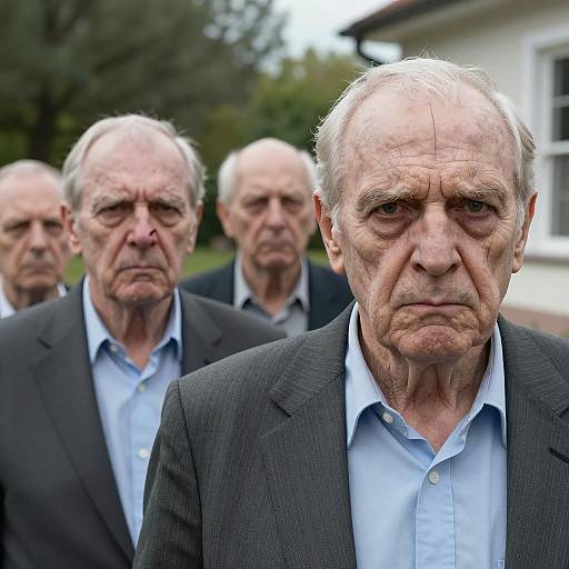 Elderly Men in Pinstriped Suits Portrait