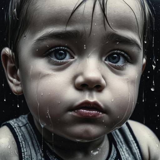 Sad Baby with Tears in Moody Lighting Sad Baby with Tears in Moody Lighting