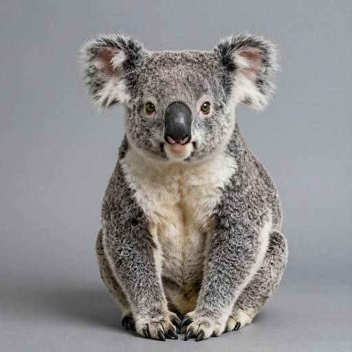 Realistic Smiling Koala Full-Body Portrait