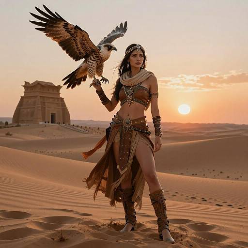 Majestic Desert Nomad Huntress in 8K