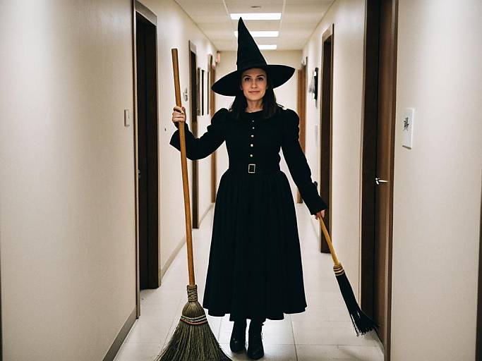 Adult Witch Costume Face Swap