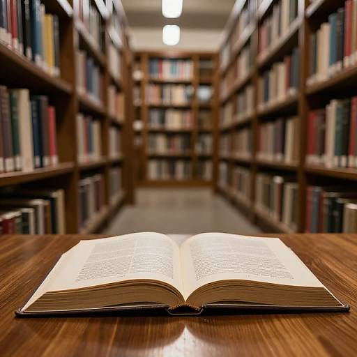 Open Book in Dim Library