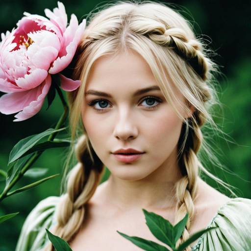 Realistic Fairy Peony Fashion Portrait
